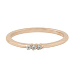 Rose Gold plated Sterling Silver Three Stone Topaz Band Ring