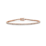 Solid 14k Rose Gold Natural Prrong Set Diamond Bracelet For Women