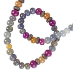 Multicolor Sapphire Beads Diamond Opera Necklace For Her In Silver