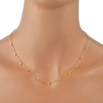Natural Diamond By The Yard Princess Necklace 18k Yellow Gold Jewelry Gift