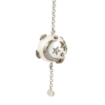 Natural Pearl & Diamond Planet Charm Locket Princess Necklace 925 Sterling Silver