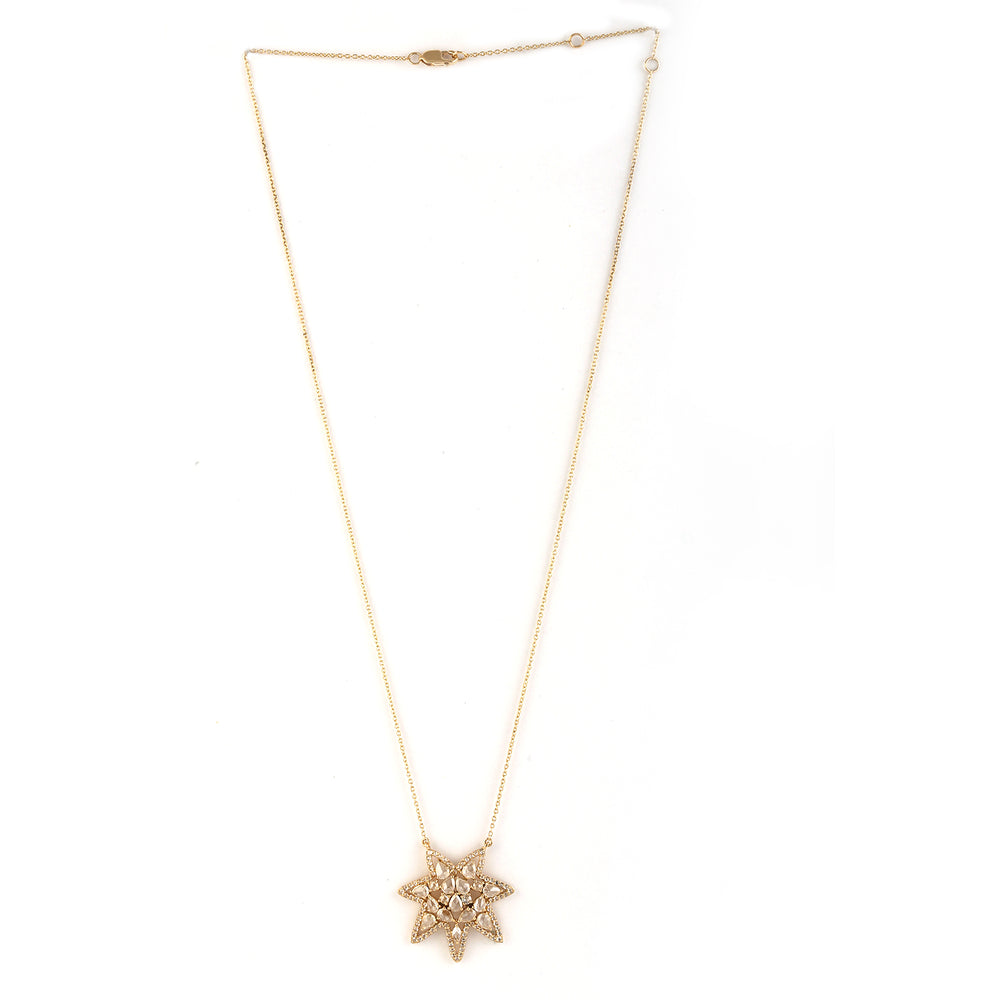 Baguette Diamond Princess Necklace 18K Yellow Gold Jewelry