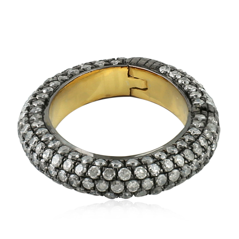 Pave Diamond Ring Spacer Findings In 925 Silver