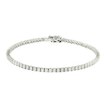 Natural Diamond Tennis Bracelet Fixed And Flexible In 18k White Gold
