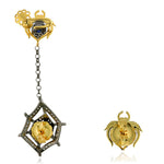 Sapphire Diamond Spider Ear Cuffs Earrings 18k Gold 925 Silver Jewelry