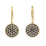 Natural Sapphire Dangle Earrings 10k Yellow Gold Jewelry