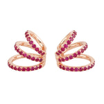 Pave Ruby Earcuff Earrings In 14k Rose Gold For Her