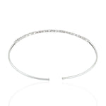 Baguette Diamond Cluster Choker Necklace in 14k White Gold For Her