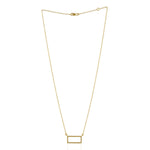 Natural Pave Diamond Rectangle Design Tag Gold Plated Silver Necklace
