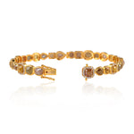 18k Yellow Gold Pave Diamond Bracelet Women's Jewelry