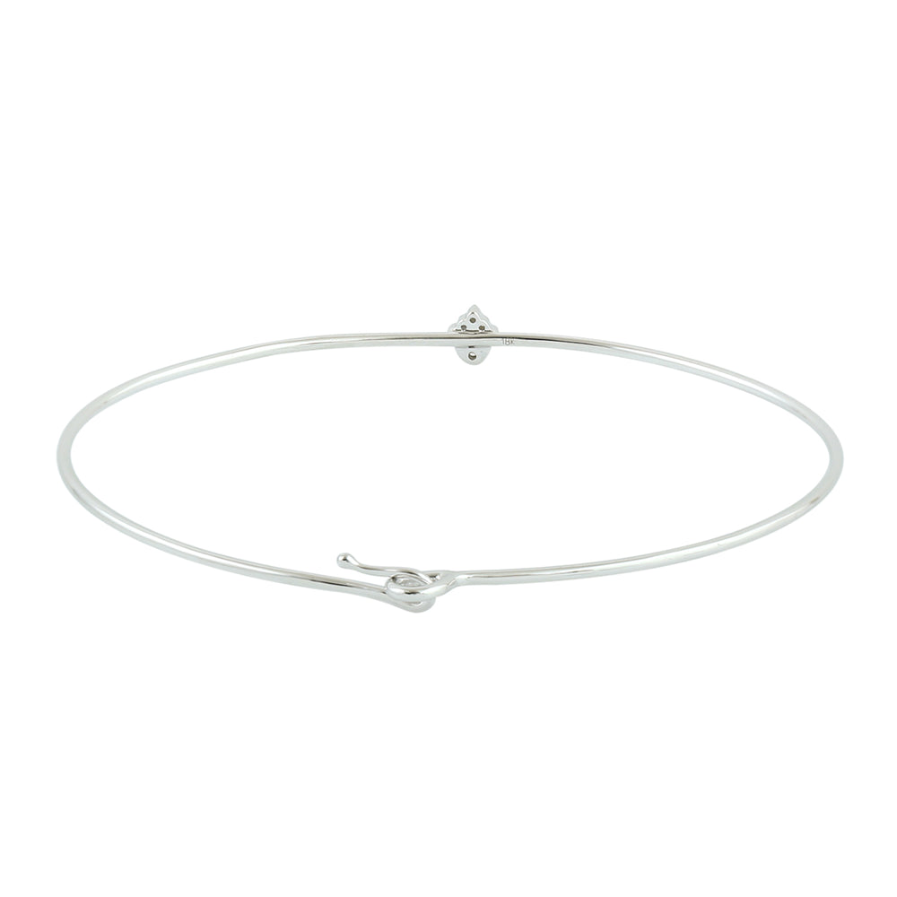 Pave Diamond Handmade Designer Bangle In 18K White Gold