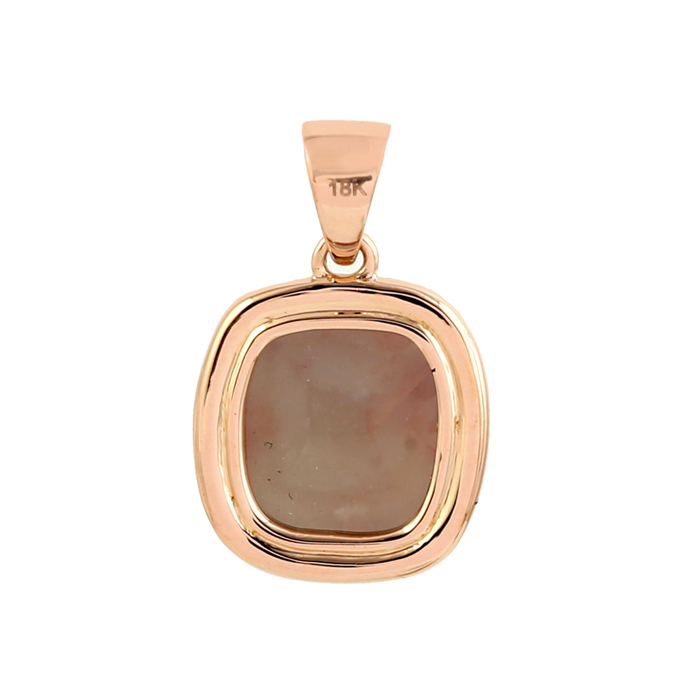 18K Rose Gold Pave Ice Diamond Designer Charm Pendant Jewelry