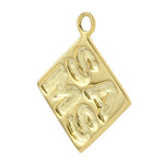 Initial Carved Charm In Sterling Silver For Gift