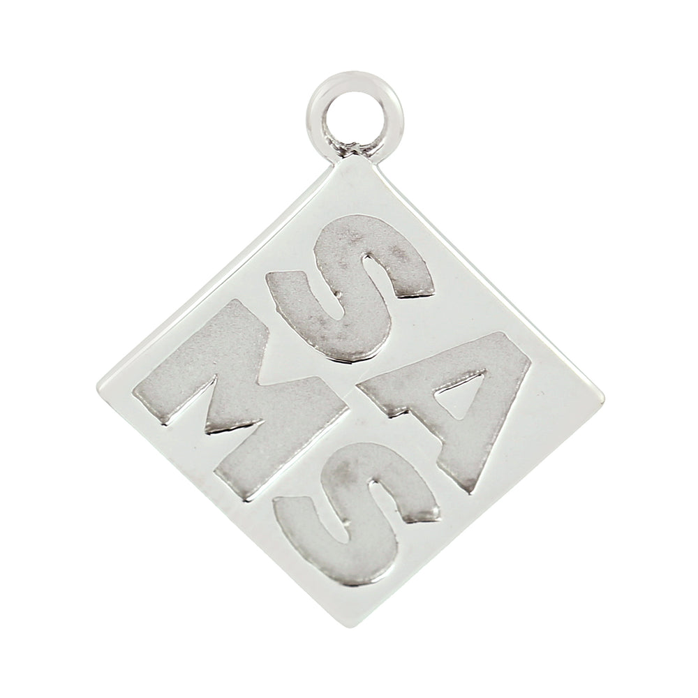 925 Sterling Silver Initial Charm Pendant For Gift
