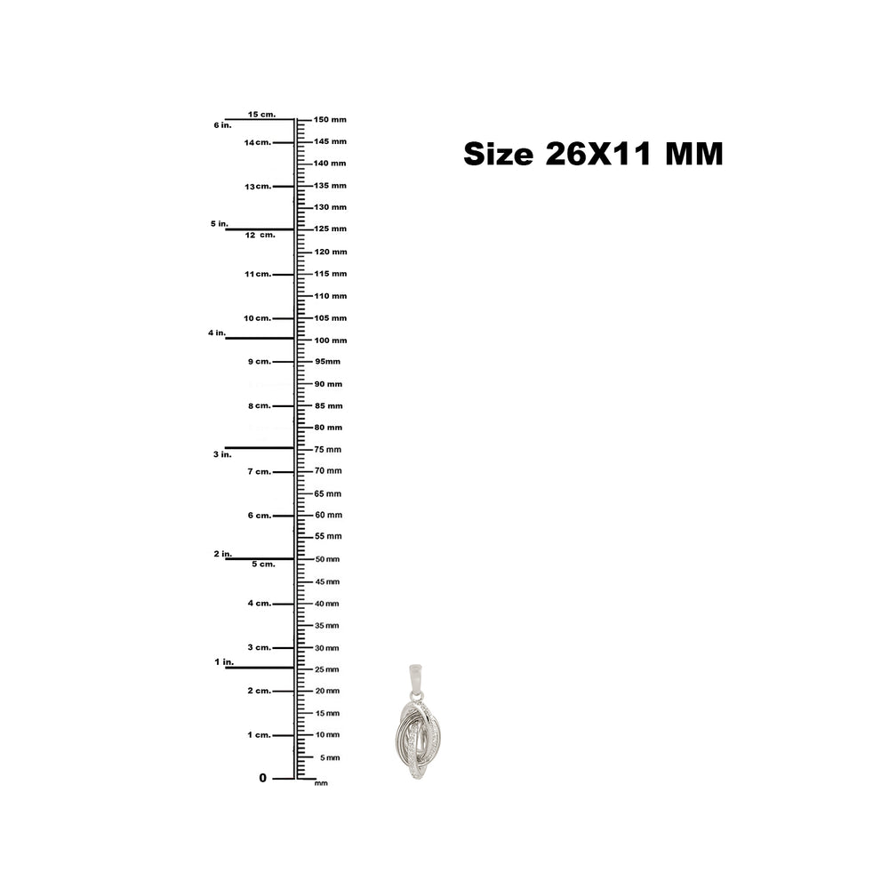 18K White Gold Pave Diamond Interlock Charm Pendant For Her