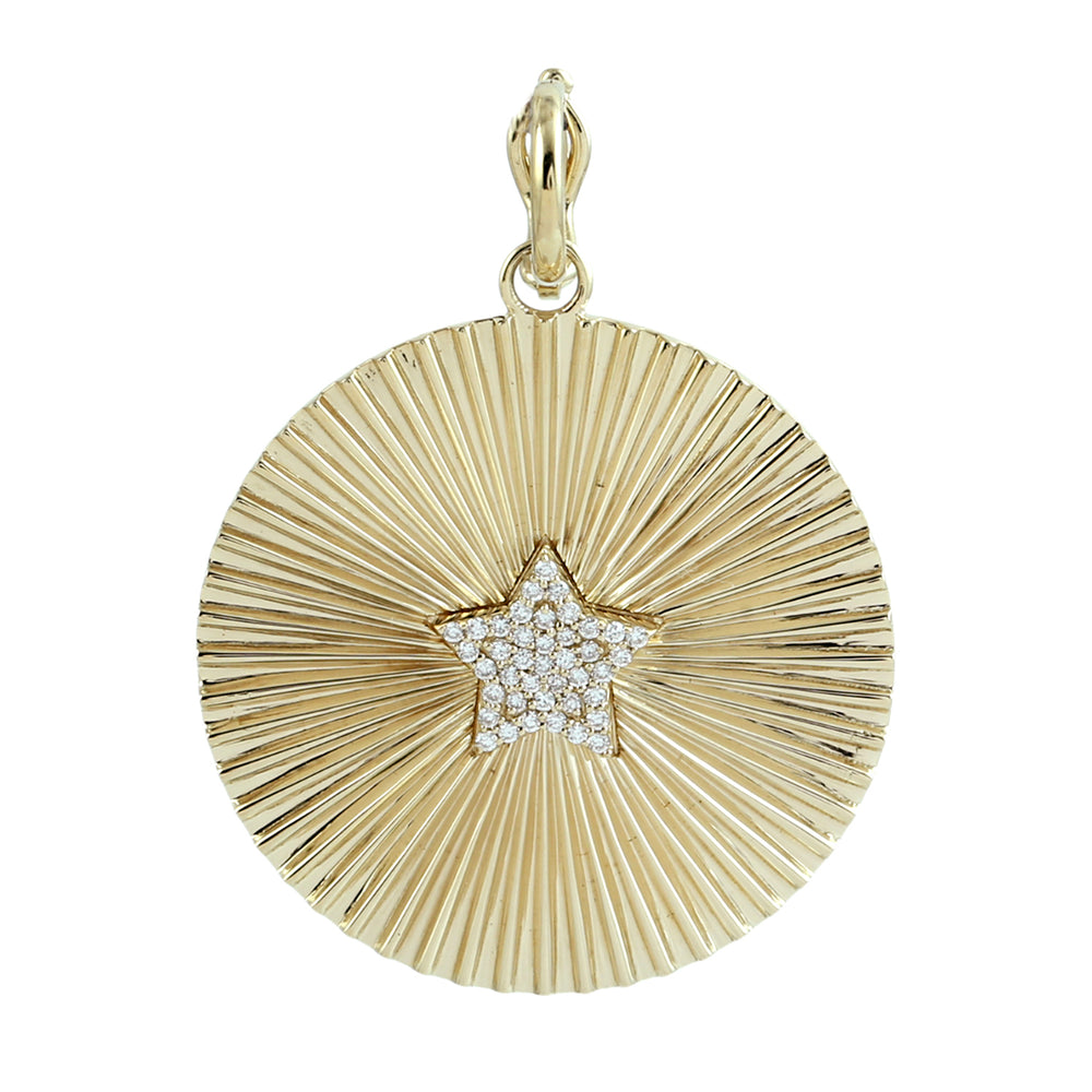 Micro Pavé Diamond Star Pendant in 14K Yellow Gold
