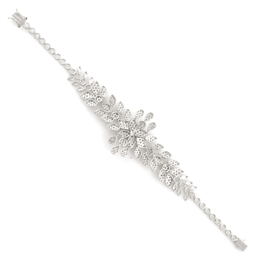 18K White Gold Studded Natural Diamond Designer Bracelet For Her