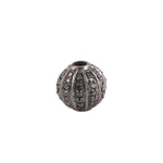 Pave Diamond Bead Ball Spacer Finding 925 Silver Jewelry