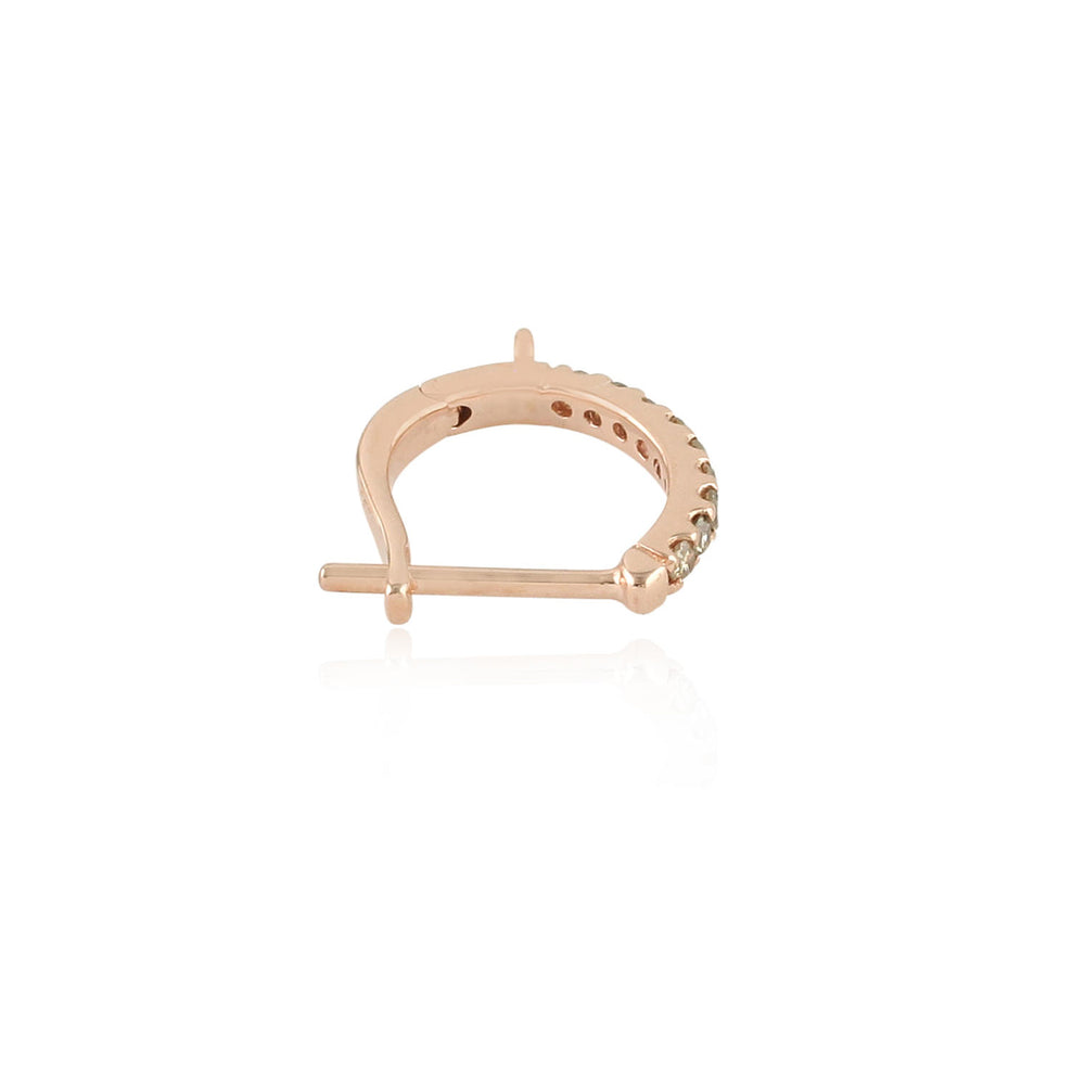 18K Rose Gold Pave Natural Ice Diamond Lock Finding For Gifts