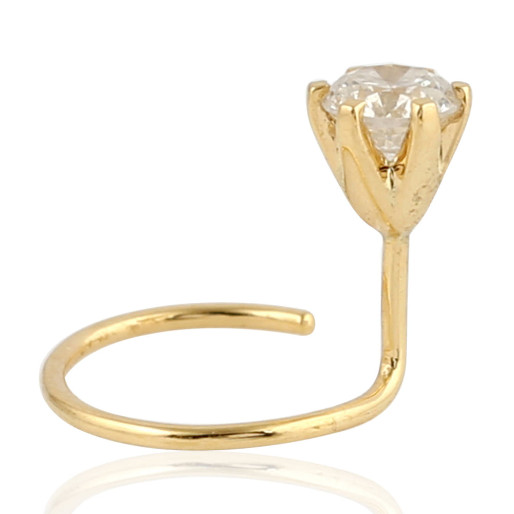 18K Yellow Gold Prong Cut Diamond Designer Charm Finding
