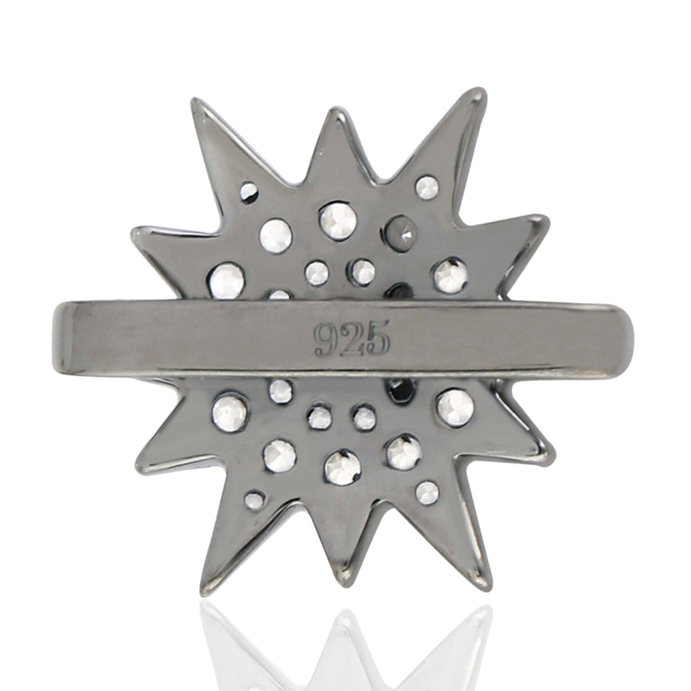 Star Burst Topaz Stone 925 Silver Spacer Jewelry Making Accessory
