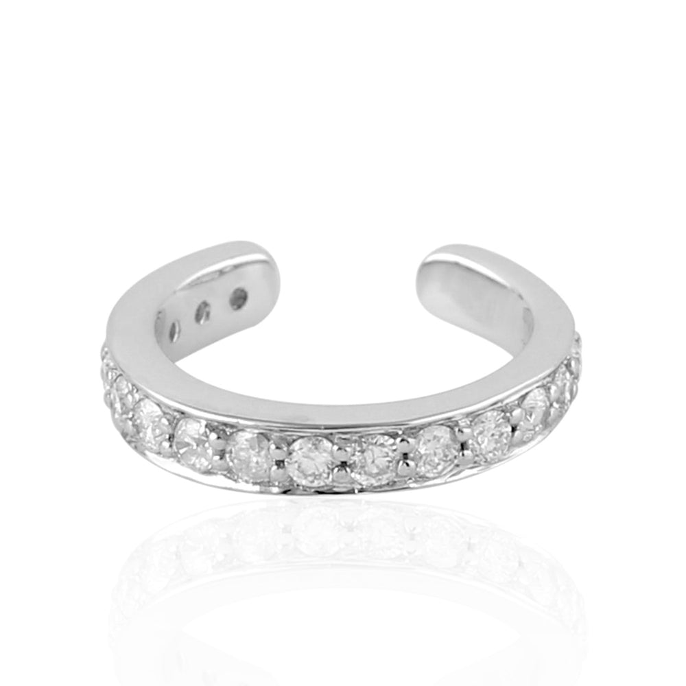 Diamond Pavé Ear Cuff Finding in 18K White Gold