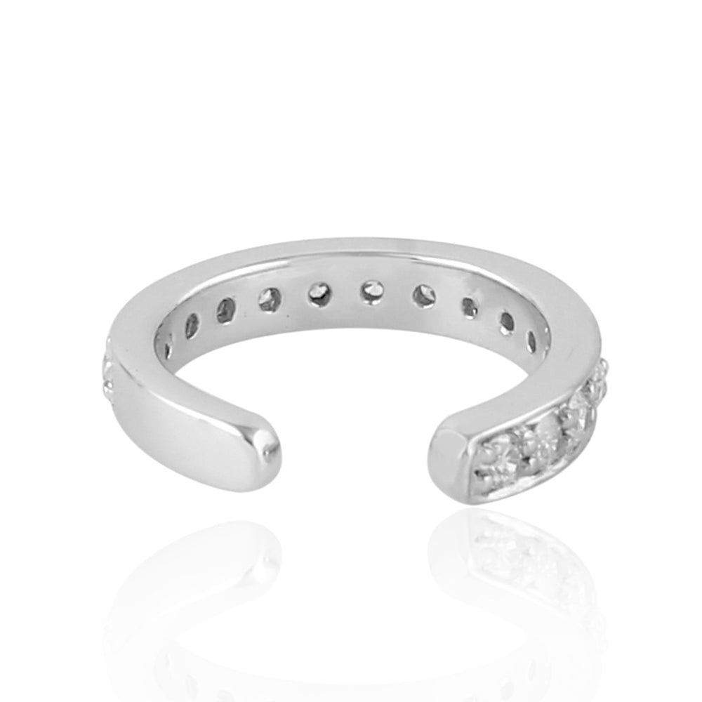 Diamond Pavé Ear Cuff Finding in 18K White Gold