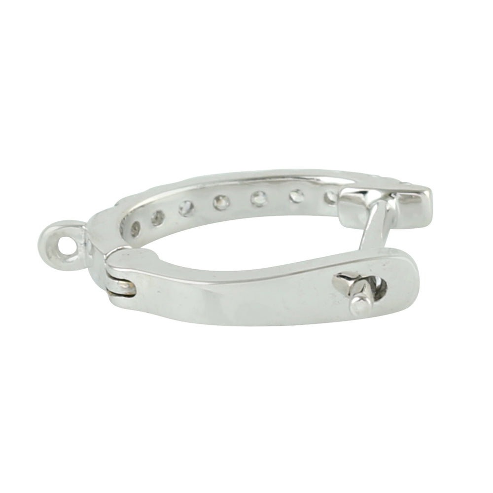 18K White Gold Pave Diamond Ring Lock Finding – Making Accessory