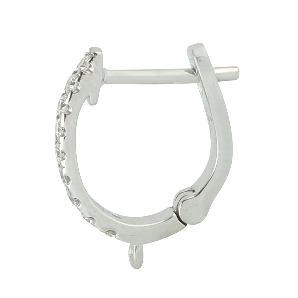 18K White Gold Pave Diamond Ring Lock Finding – Making Accessory