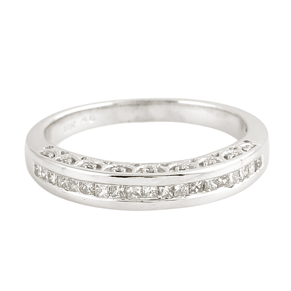 Classic Diamond Channel Set Band Ring in 10K White Gold