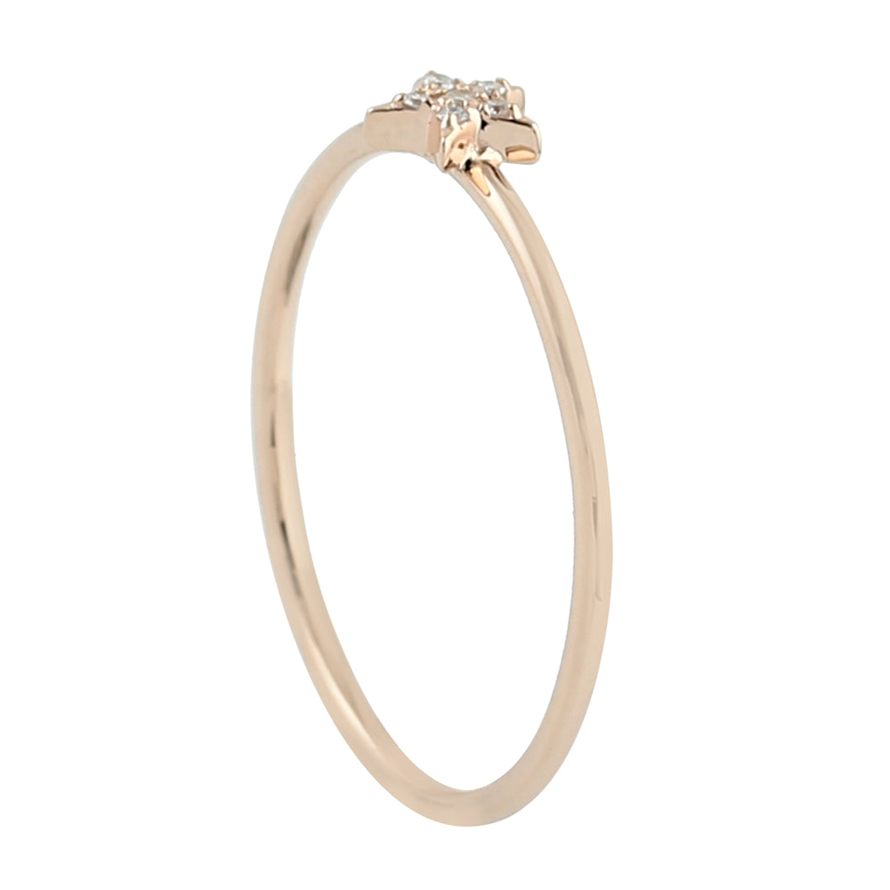 Pave Diamond Handmade Star Ring In 18K Rose Gold