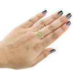 Faceted Peridot Topaz Designer Silver Ring For Gift