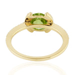 Faceted Peridot Topaz Designer Silver Ring For Gift