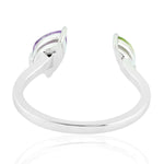 Marquise Amethyst Pear Cut Peridot Sterling Silver Between The Finger Ring