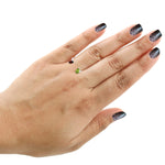 Beautiful Garnet Peridot Sterling Silver Between The Finger Ring