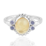 Oval Citrine Tanzanite Designer Silver Ring For Women