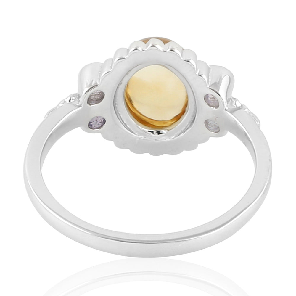 Oval Citrine Tanzanite Designer Silver Ring For Women