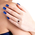 925 Sterling Silver Blue Topaz Garnet Handmade Ring For Her
