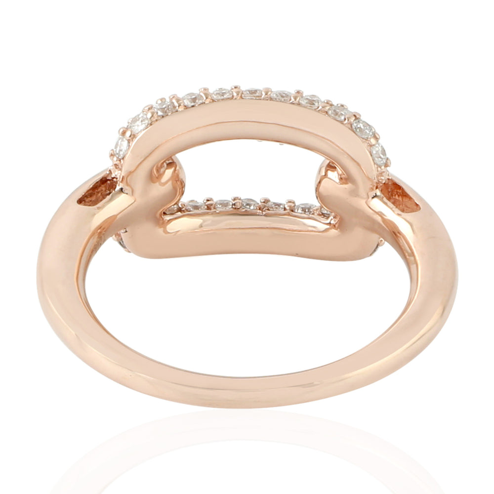 18K Rose Gold Pave Natural Diamond Designer Band Ring For Her