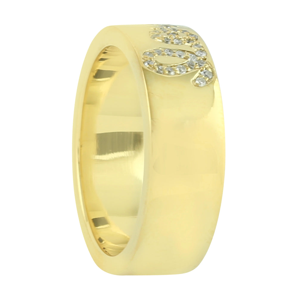 Pave Diamond "Love" Alphabet Band Ring For Love Gift In Gold