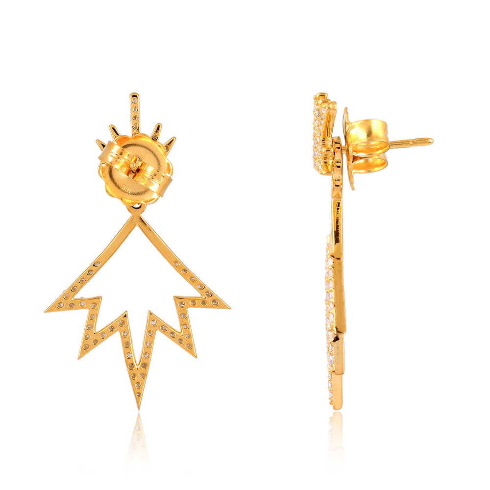 Lightning Starburst Diamond Ear Jacket Earrings in 18K Yellow Gold