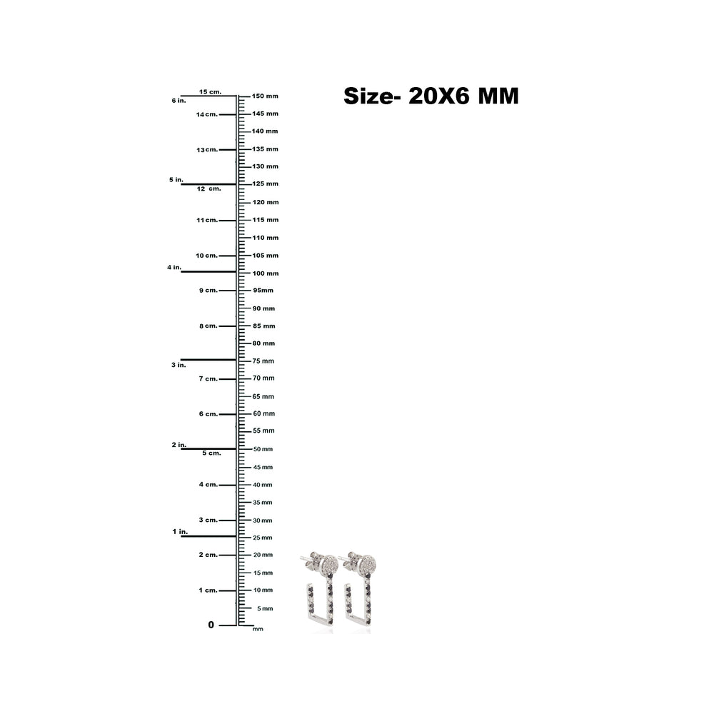 Black And White Diamond In 18k White Gold Hoop Ear Jewelry