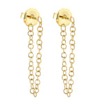 14k Solid Gold Link Chain Design Earrings For Her