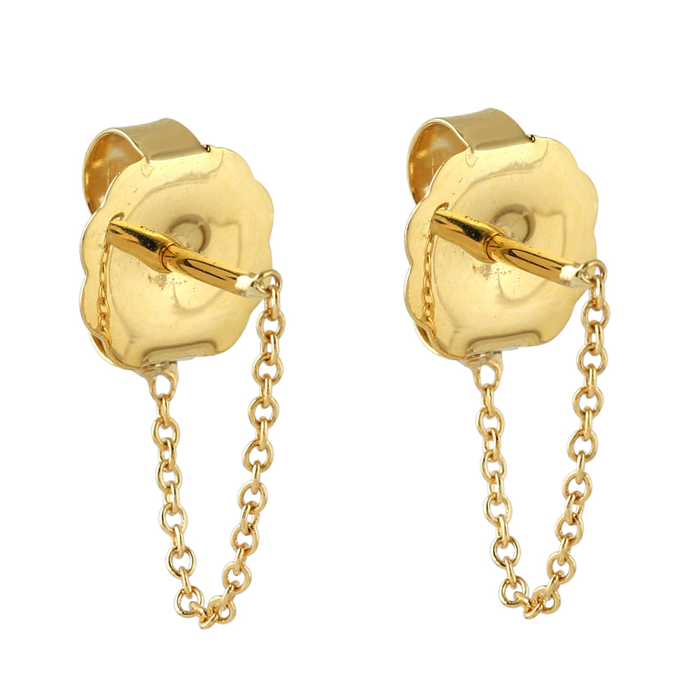 Gold Chain-Linked Earring Backs in 14K Yellow Gold