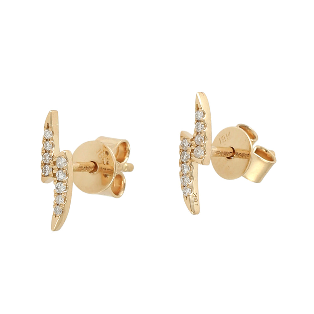 Diamond Bar Stud Earrings in 18K Yellow Gold