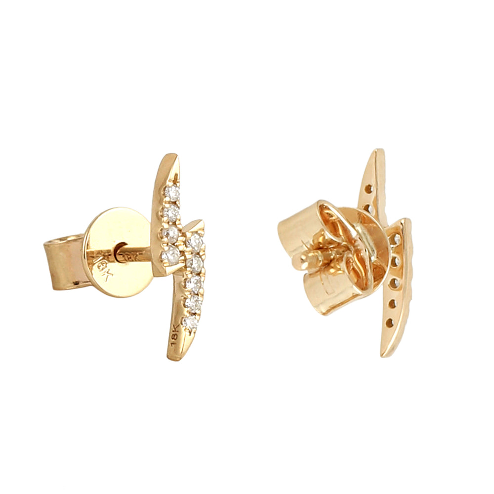 Diamond Bar Stud Earrings in 18K Yellow Gold