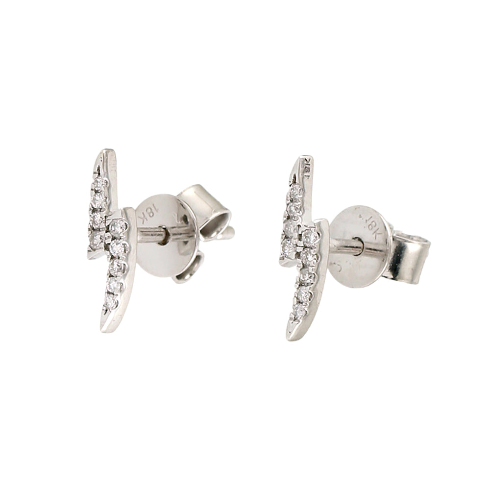 Diamond Bar Stud Earrings in 18K White Gold