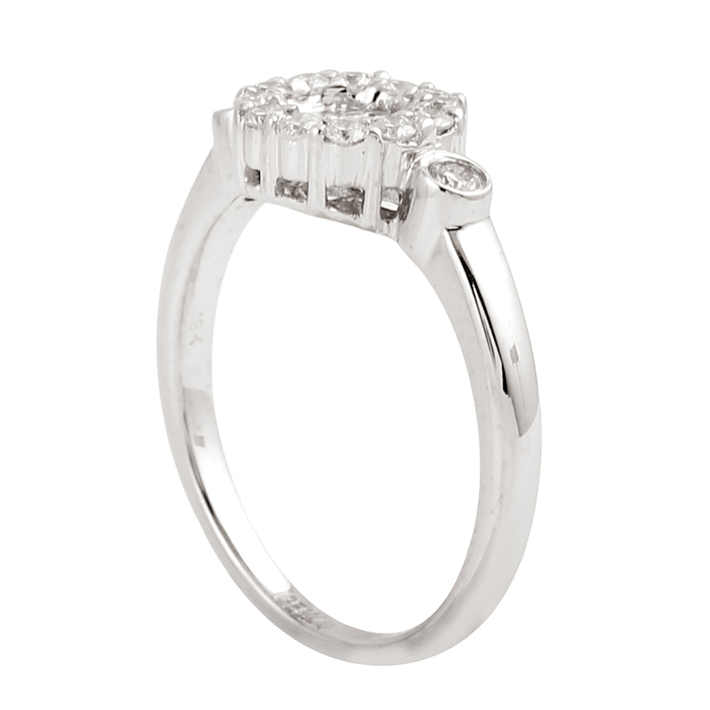 Baguette Cut Diamond Designer Band Ring In 18K White Gold