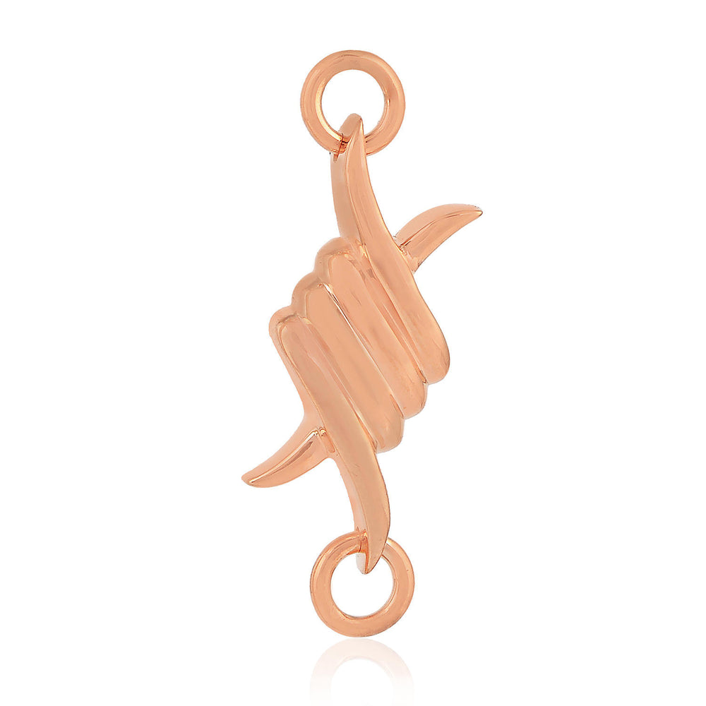 14K Rose Gold Diamond Pave Abstract Connector Finding