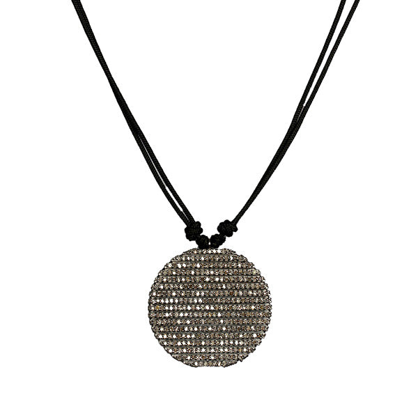 Charm Pave Diamond 925 Sterling Silver Macrame Necklace Fashion Jewelry